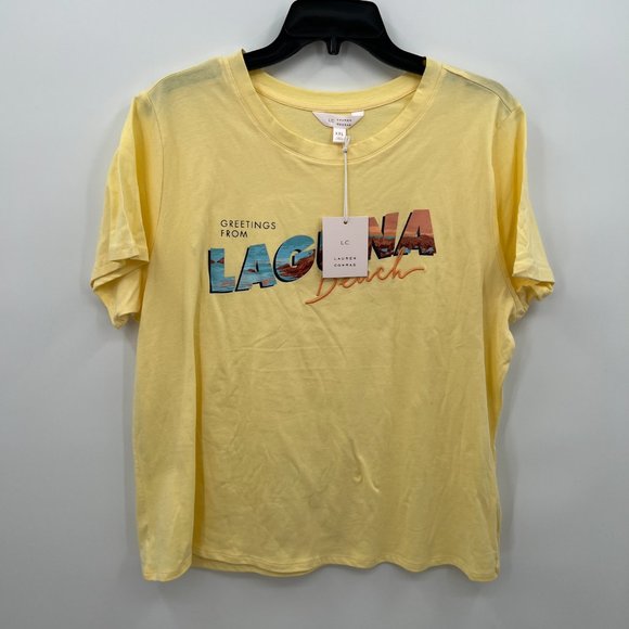 Lauren Conrad Women's Yellow Laguna Beach Graphic Tee Size XXL - Picture 2 of 6